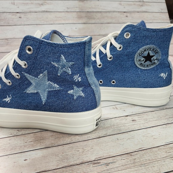 CONVERSE Women's Chuck Taylor All Star Lift Denim Jeans  Ortholite Insole 10.5 - Picture 15 of 16